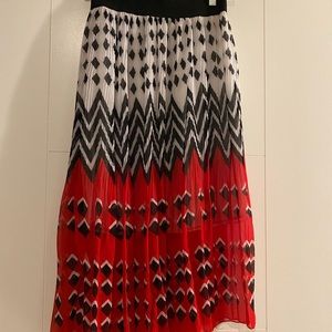 MIDI-length Res/Black/white elastic skirt- M